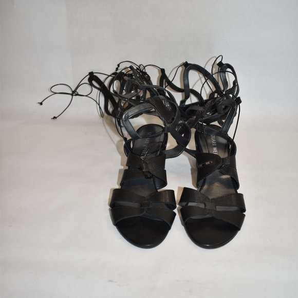 NEW $550 Stuart Weitzman Grecian Sandal GLADIATOR Black Leather 6  CELEBS (Z1) - Picture 3 of 8